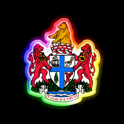 New Westminster Coat Of Arms Asian Cultural Led Neon Sign Rgb Color - LED neon sign close-up detail