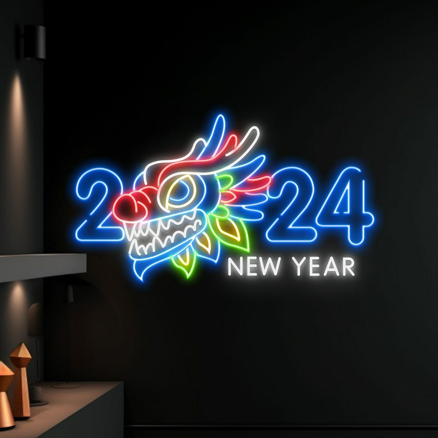 New Year Celebration Room Wall Sign Christmas Neon Decor | Shineneon