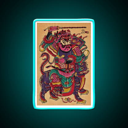New Year Picture Of Door God Zhao Gongming Led Neon Sign Chinese Food Rgb Color - Shineneon