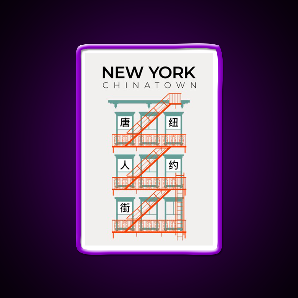 New York Chinatown Fire Escape Asian Cultural Led Neon Sign Rgb Color - LED neon sign view 9