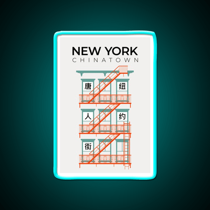 New York Chinatown Fire Escape Asian Cultural Led Neon Sign Rgb Color - Shineneon