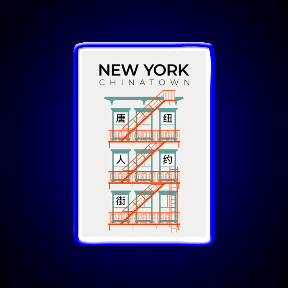 New York Chinatown Fire Escape Asian Cultural Led Neon Sign Rgb Color - Shineneon