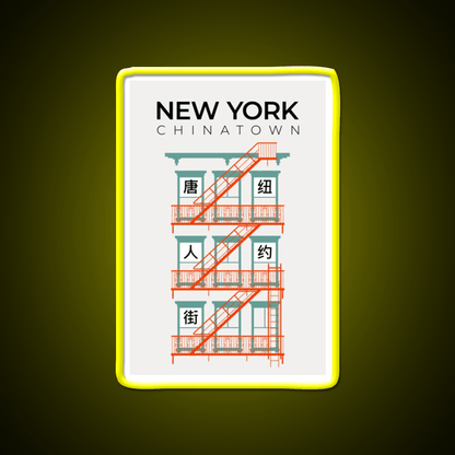 New York Chinatown Fire Escape Asian Cultural Led Neon Sign Rgb Color - Shineneon