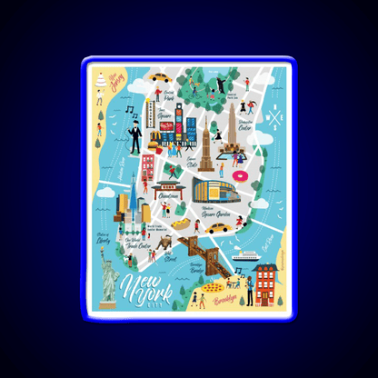 New York City Map Asian Cultural Led Neon Sign Rgb Color - Shineneon