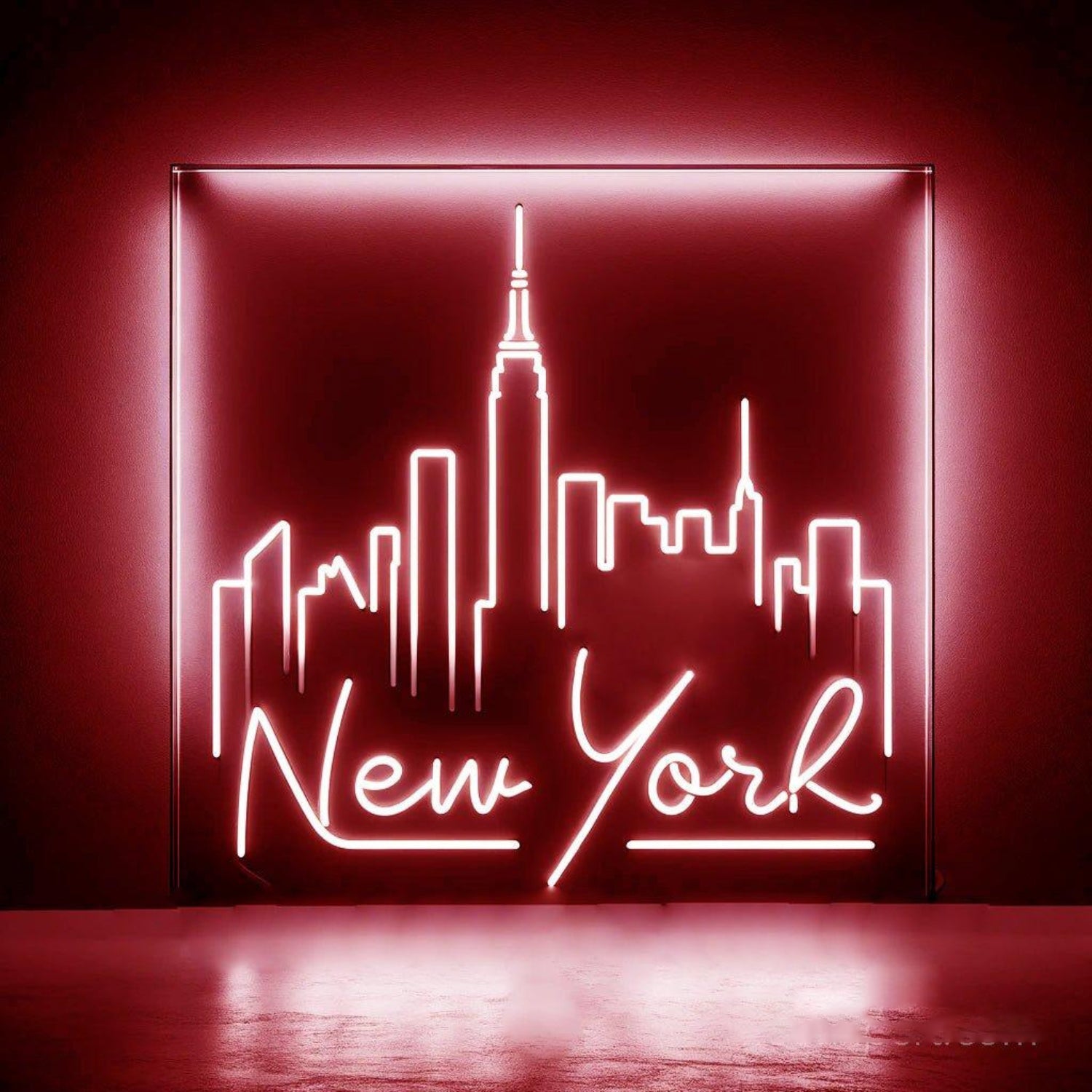 New York City Skyline White Led Neon Sign For Modern Home Bar Decor | Shineneon