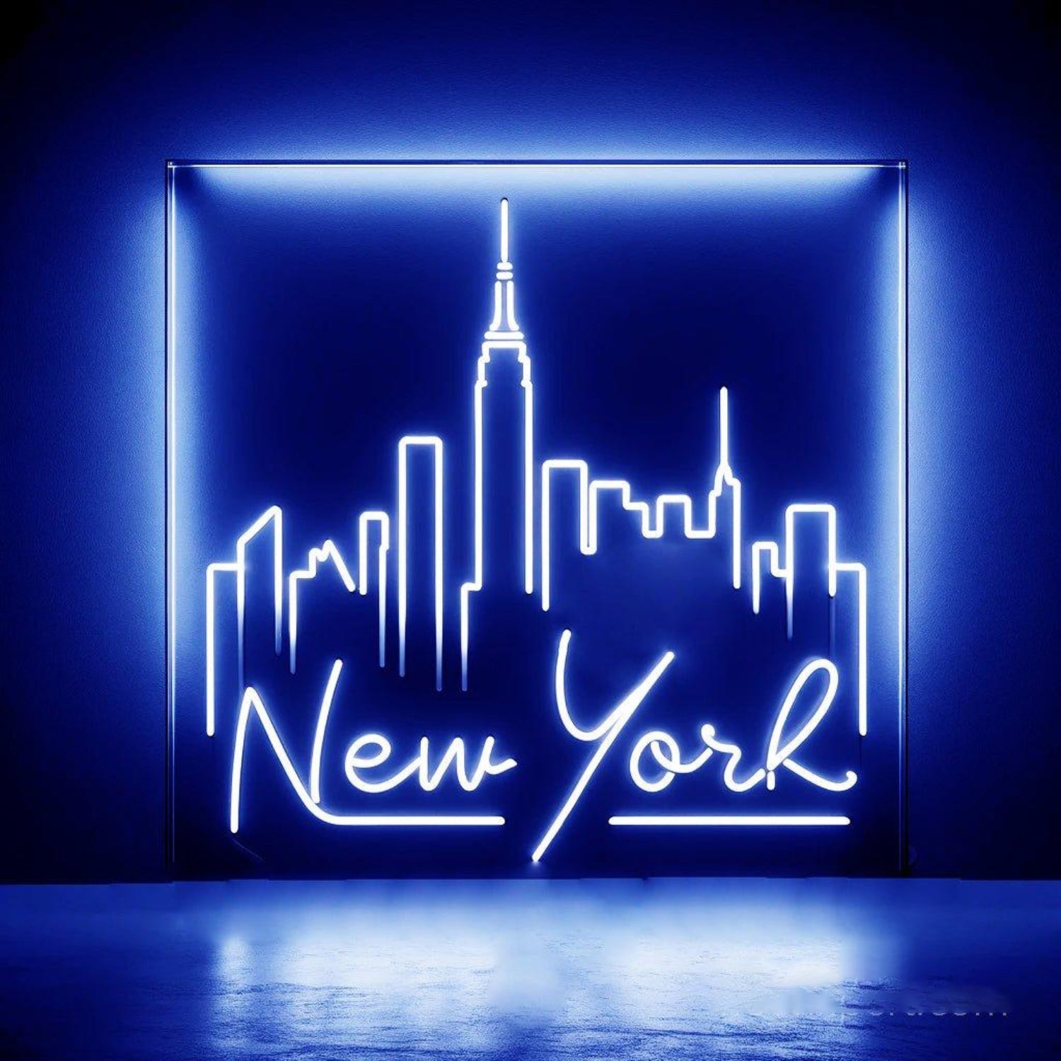 New York City Skyline White Led Neon Sign For Modern Home Bar Decor | Shineneon
