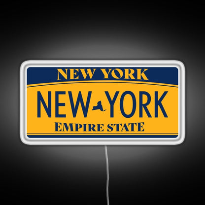 New York License Plate Sticker Rgb Neon Sign - Size and dimension reference