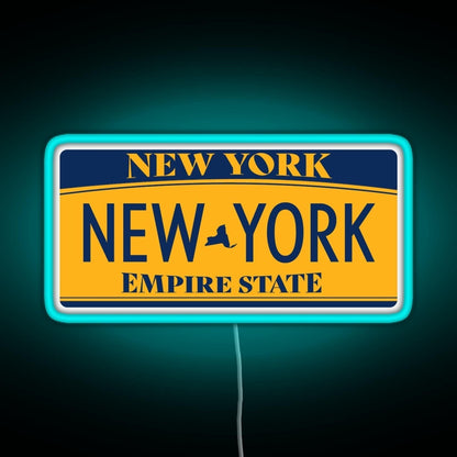 New York License Plate Sticker Rgb Neon Sign - LED neon sign view 5