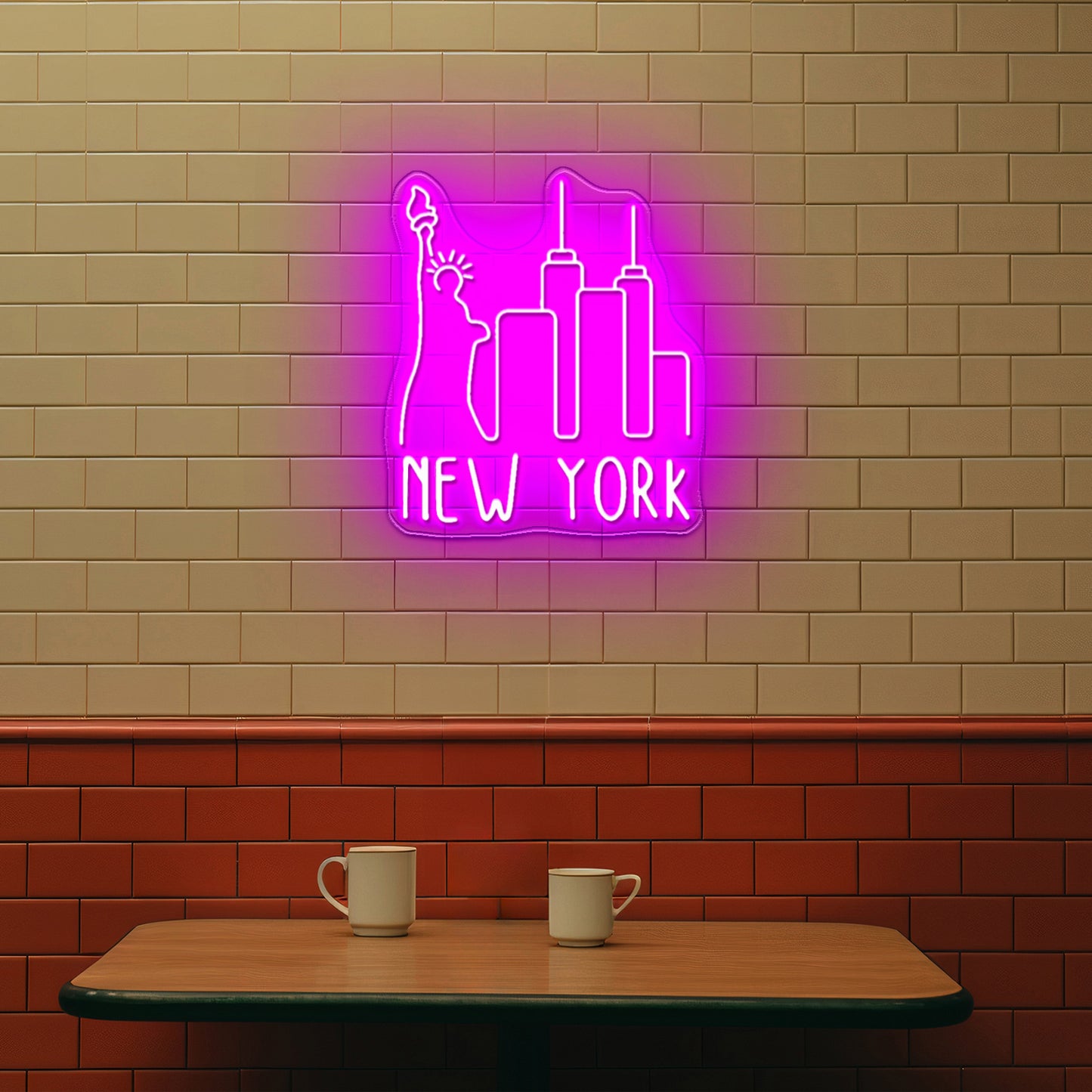 New York Sky Line Neon Sign Wall Art