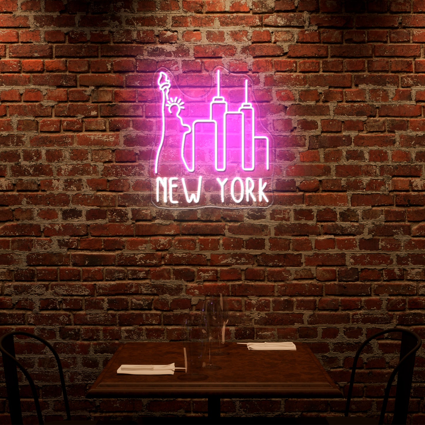 New York Sky Line Neon Sign Wall Art