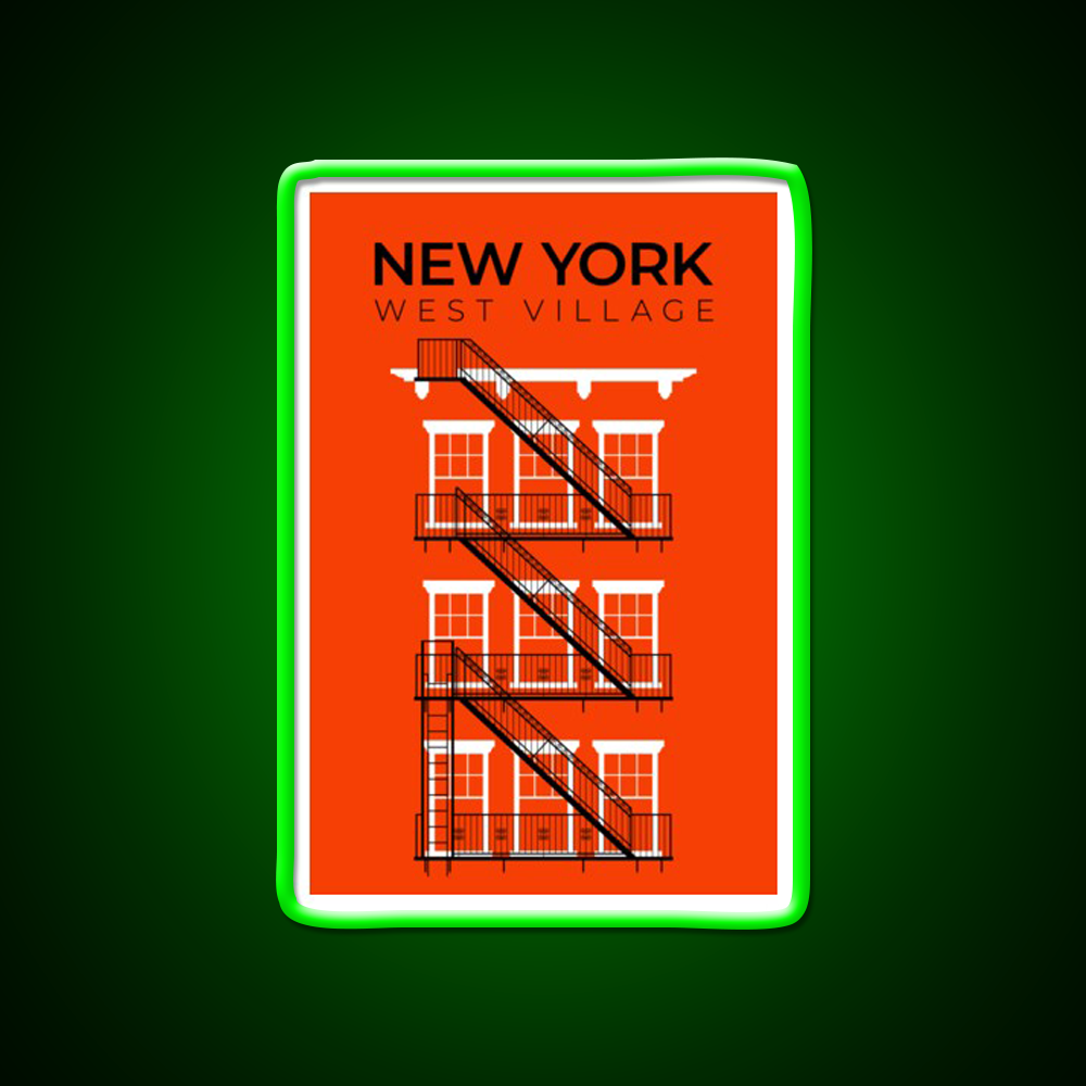New York West Village Fire Escape Asian Cultural Led Neon Sign Rgb Color - LED neon sign view 8