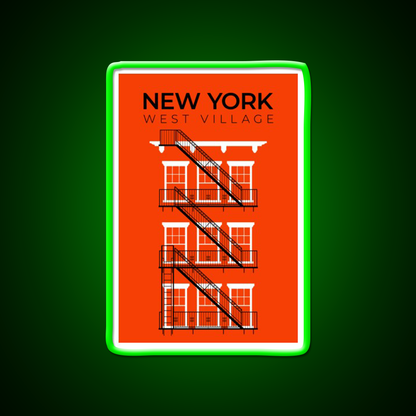 New York West Village Fire Escape Asian Cultural Led Neon Sign Rgb Color - LED neon sign view 8