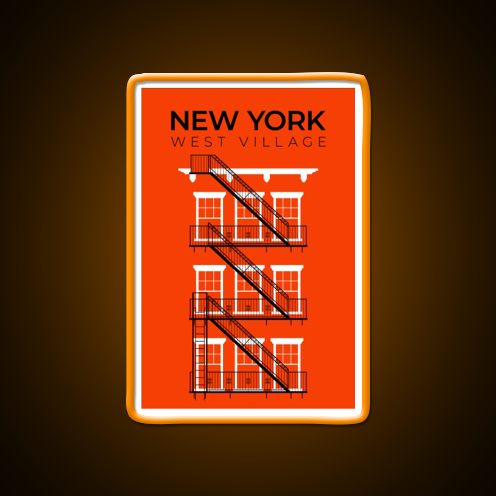 New York West Village Fire Escape Asian Cultural Led Neon Sign Rgb Color - LED neon sign view 6