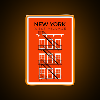 New York West Village Fire Escape Asian Cultural Led Neon Sign Rgb Color - LED neon sign view 6
