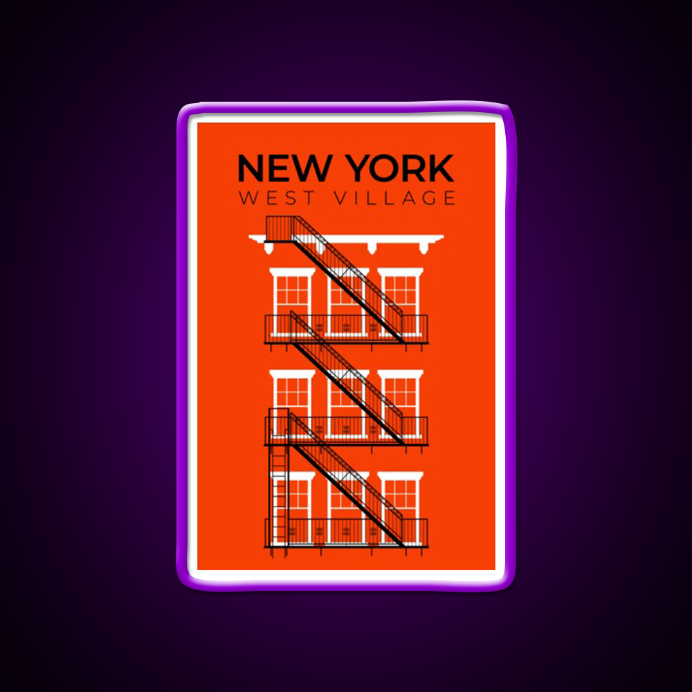 New York West Village Fire Escape Asian Cultural Led Neon Sign Rgb Color - LED neon sign view 9