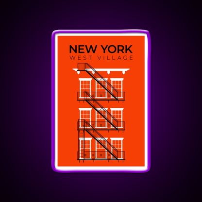 New York West Village Fire Escape Asian Cultural Led Neon Sign Rgb Color - LED neon sign view 9