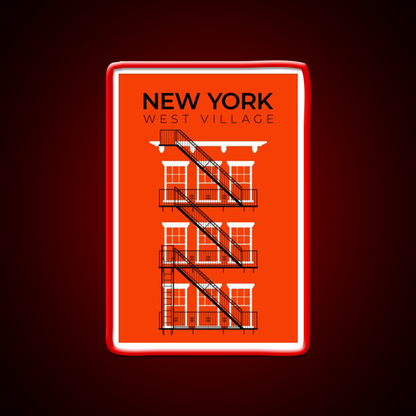 New York West Village Fire Escape Asian Cultural Led Neon Sign Rgb Color - LED neon sign view 10