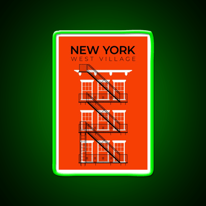 New York West Village Fire Escape Asian Cultural Led Neon Sign Rgb Color - Shineneon