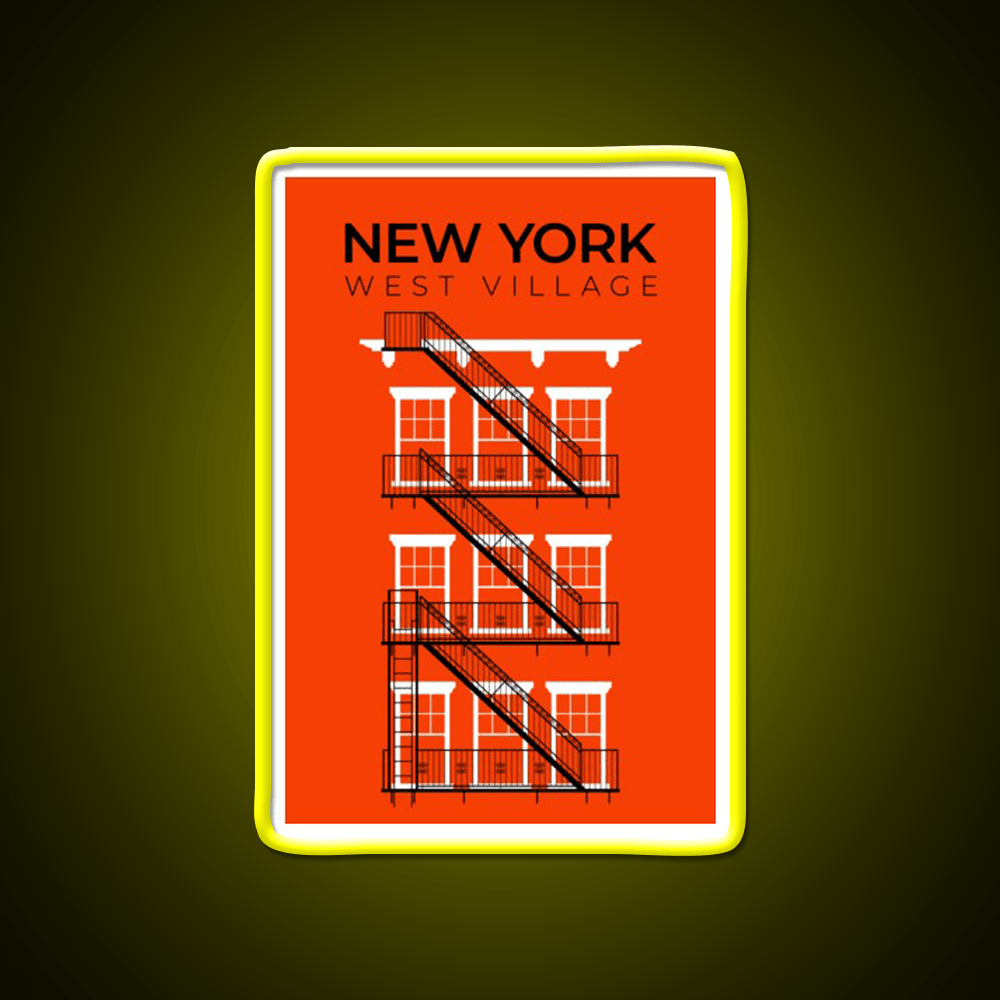 New York West Village Fire Escape Asian Cultural Led Neon Sign Rgb Color - Shineneon