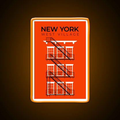 New York West Village Fire Escape Asian Cultural Led Neon Sign Rgb Color - Shineneon