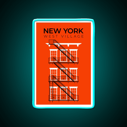 New York West Village Fire Escape Asian Cultural Led Neon Sign Rgb Color - Shineneon