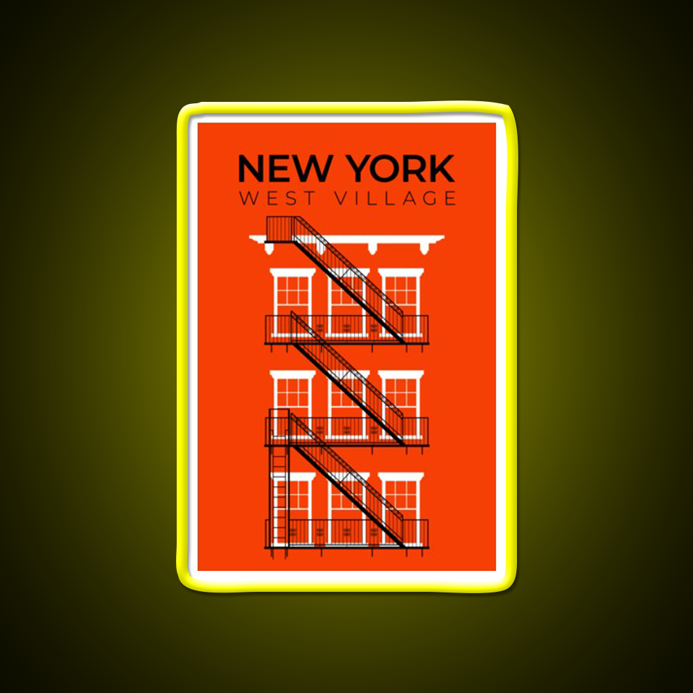 New York West Village Fire Escape Asian Cultural Led Neon Sign Rgb Color - LED neon sign view 7