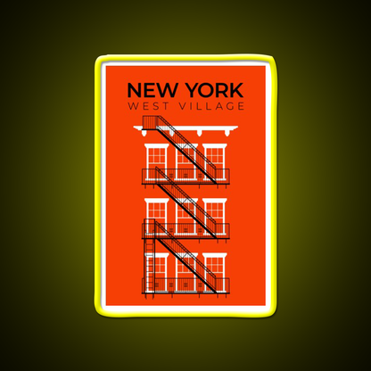 New York West Village Fire Escape Asian Cultural Led Neon Sign Rgb Color - LED neon sign view 7