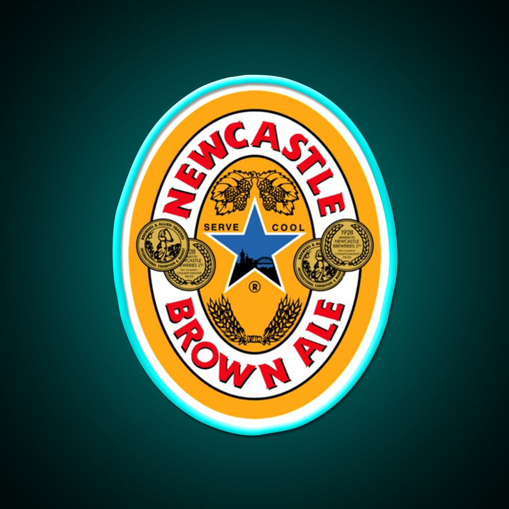 Newcastle Brown Ale Beer Classic Beer Bar Decor Led Neon Sign Rgb Color - Size and dimension reference