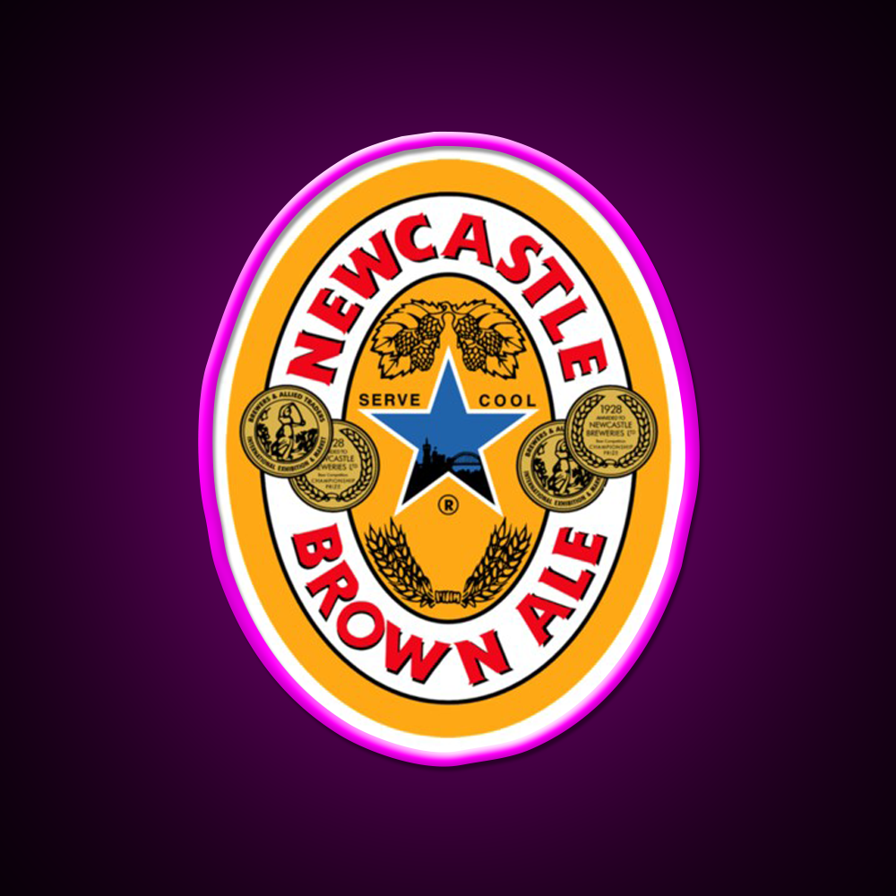 Newcastle Brown Ale Beer Classic Beer Bar Decor Led Neon Sign Rgb Color - Neon sign mounted on wall in room