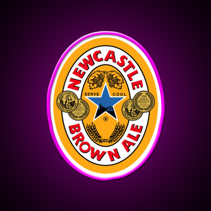 Newcastle Brown Ale Beer Classic Beer Bar Decor Led Neon Sign Rgb Color - Neon sign mounted on wall in room