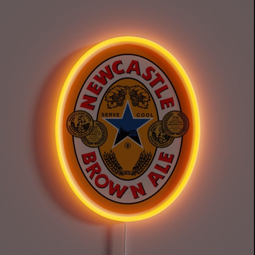 Newcastle Brown Ale Beer Rgb Led Neon Sign - Custom LED neon sign front view