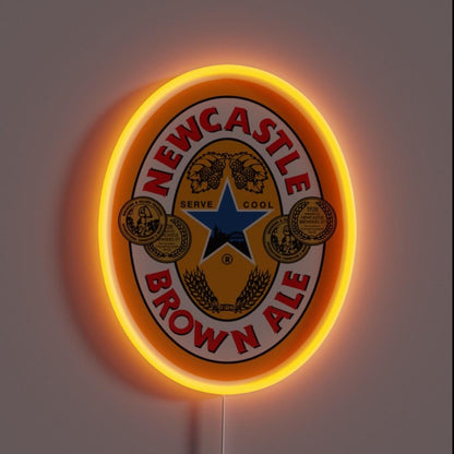 Newcastle Brown Ale Beer Rgb Led Neon Sign - Custom LED neon sign front view