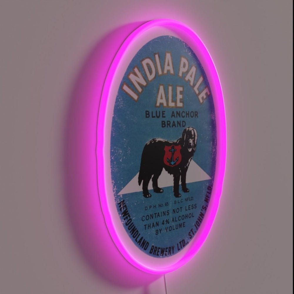 Newfoundland Beer Label Blue Anchor Rgb Led Neon Sign - Shineneon