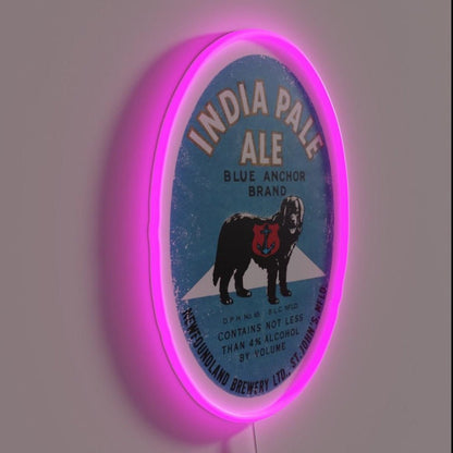 Newfoundland Beer Label Blue Anchor Rgb Led Neon Sign - Shineneon