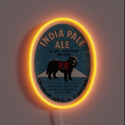 Newfoundland Beer Label Blue Anchor Rgb Led Neon Sign - Shineneon