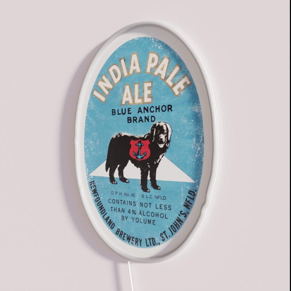 Newfoundland Beer Label Blue Anchor Rgb Led Neon Sign - Shineneon