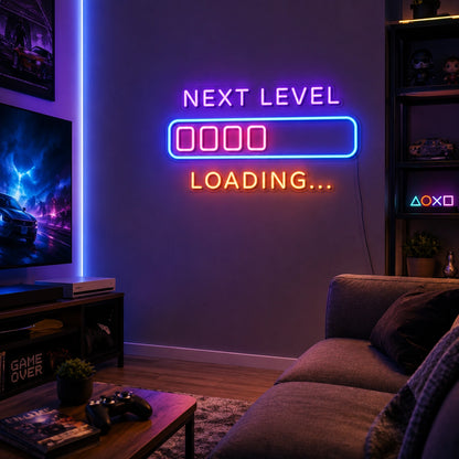 Next Level Loading Neon Sign LED Neon Sign real lifestyle scene