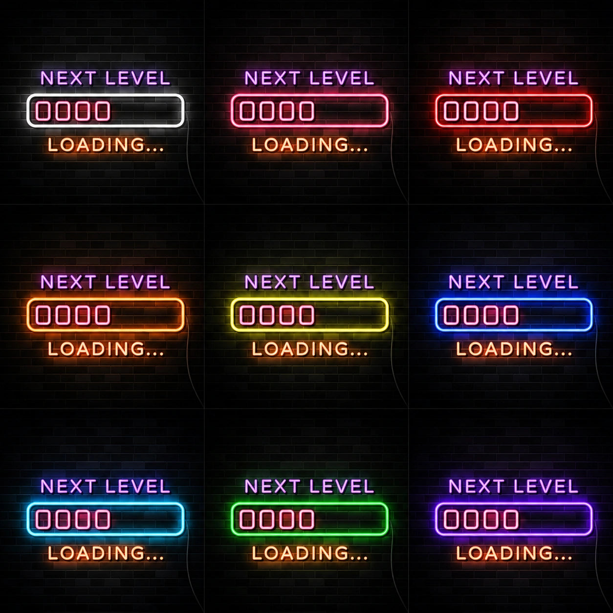 Next Level Loading Neon Sign LED Neon Sign color grid