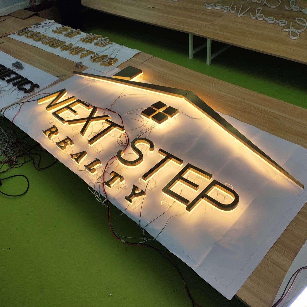 Next Step Realty 3D Backlit Letters Business Metal Led Sign - Shineneon