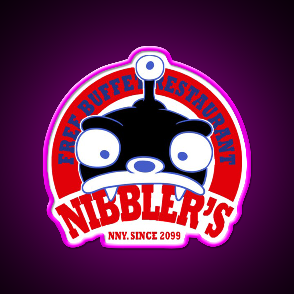 Nibblers Free Buffet Restaurant Beer Bar Decor Led Neon Sign Rgb Color - Neon sign mounted on wall in room