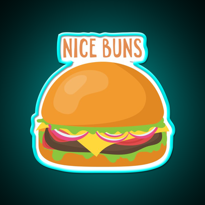 Nice Buns Fast Food Led Neon Sign For Burger Place Rgb Color
