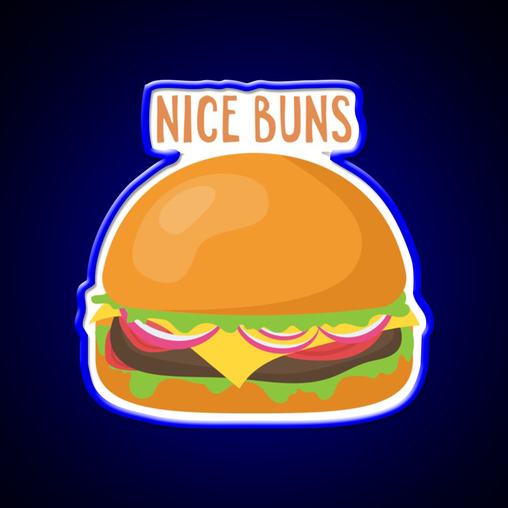 Nice Buns Fast Food Led Neon Sign For Burger Place Rgb Color