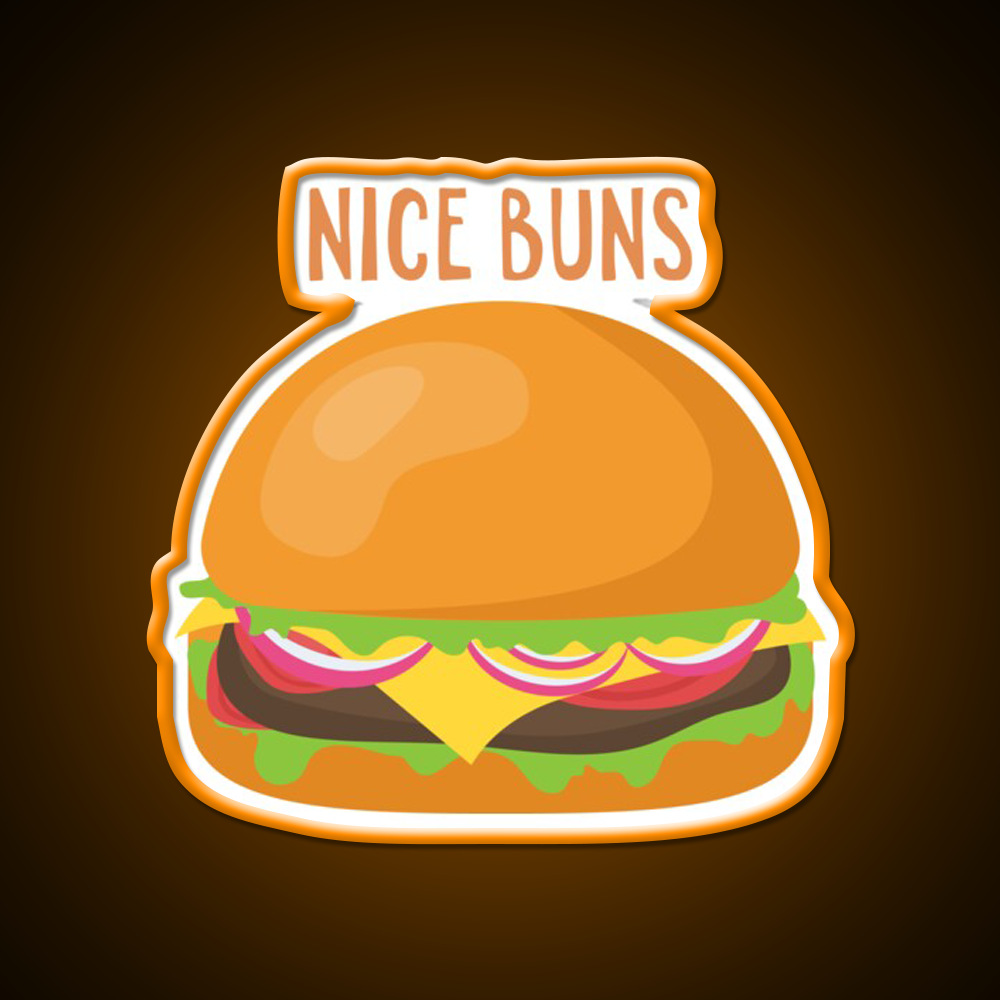 Nice Buns Fast Food Led Neon Sign For Burger Place Rgb Color