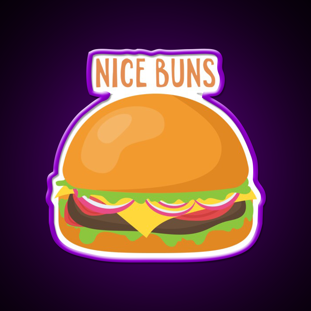 Nice Buns Fast Food Led Neon Sign For Burger Place Rgb Color
