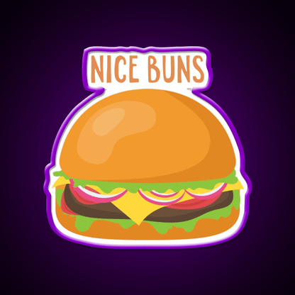Nice Buns Fast Food Led Neon Sign For Burger Place Rgb Color - Shineneon