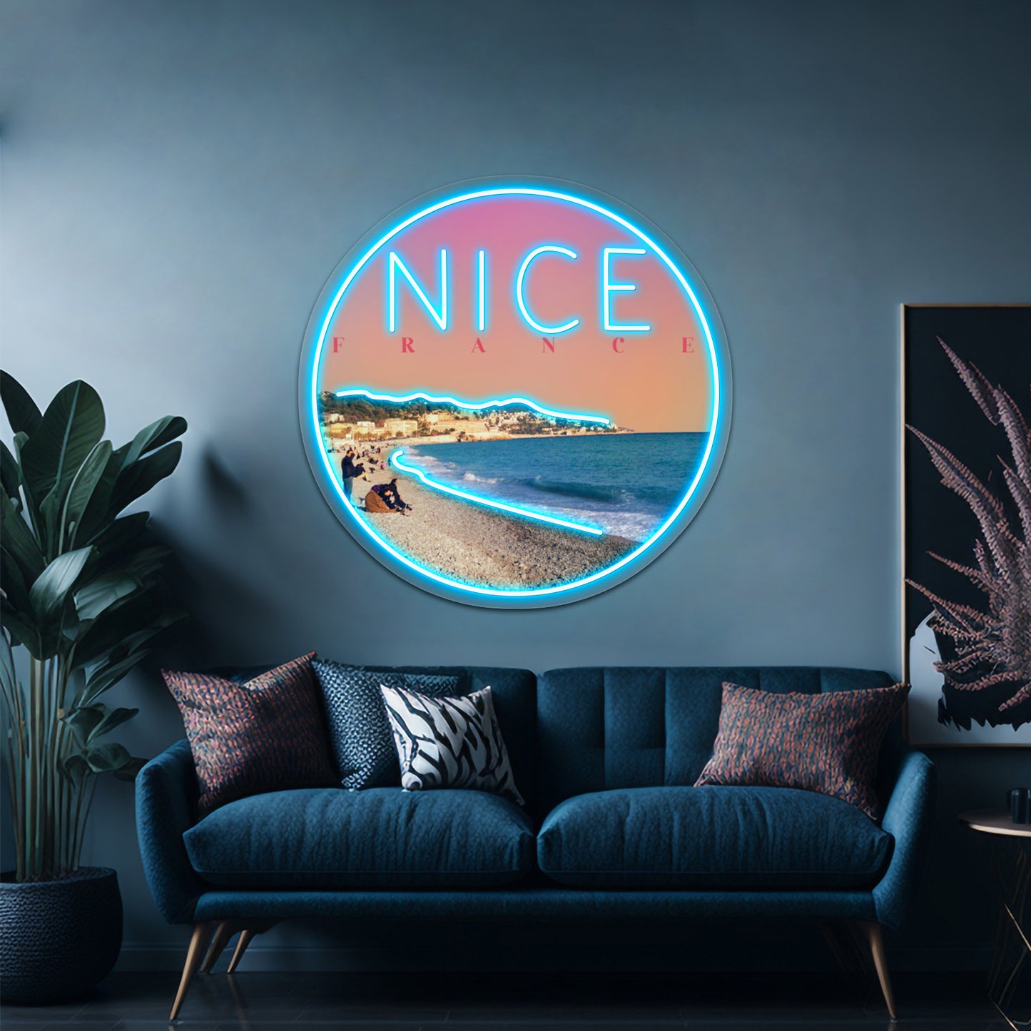 Nice France French Riviera Artwork Neon Sign Led