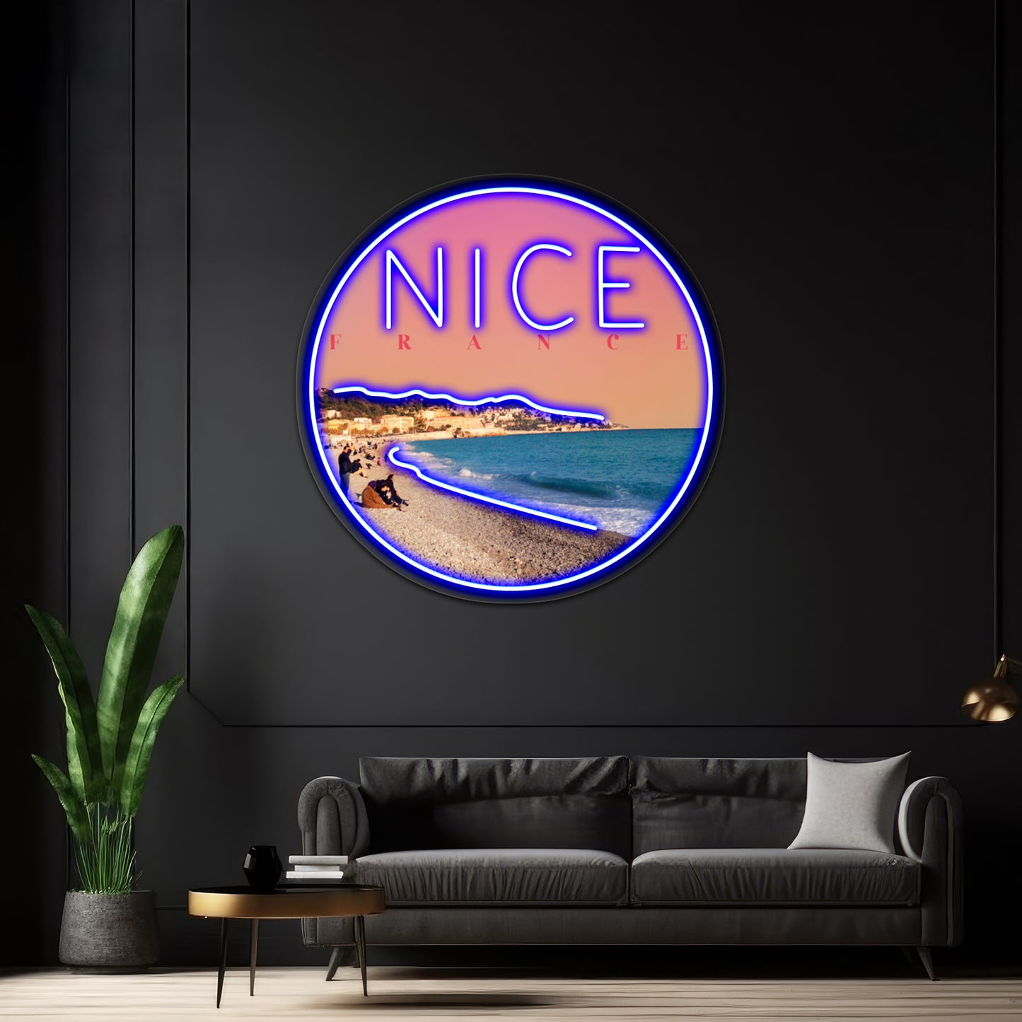 Nice France French Riviera Artwork Neon Sign Led