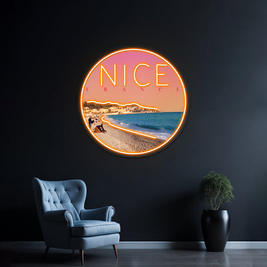 Nice France French Riviera Artwork Neon Sign Led