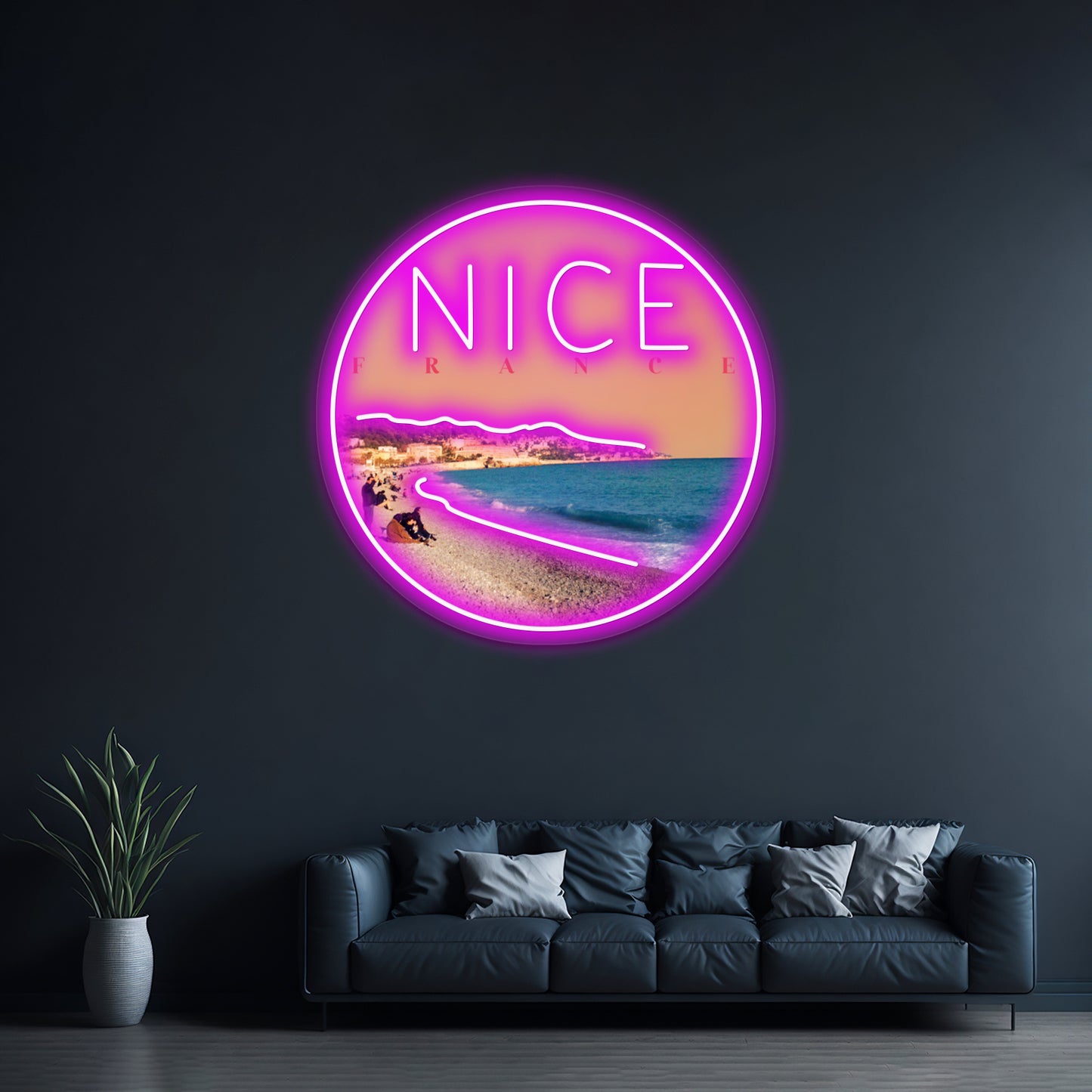 Nice France French Riviera Artwork Neon Sign Led