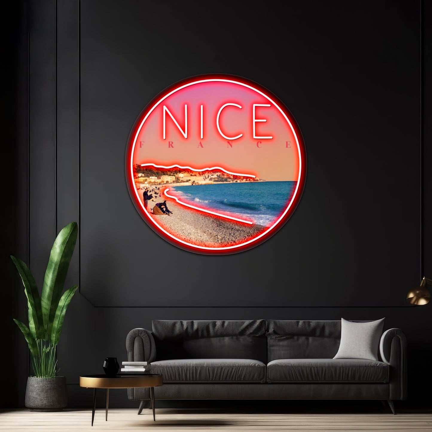 Nice France French Riviera Artwork Neon Sign Led